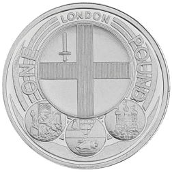 Pre-Owned 2010 UK Capital Cities London £1 Proof Silver Coin - VAT Free