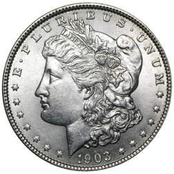 Pre-Owned 1903 USA Morgan Dollar Philadelphia Silver Coin - VAT Free
