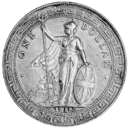 Pre-Owned 1911 Bombay Mint British Trade Dollar Silver Coin - VAT Free