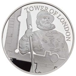 Pre-Owned 2019 UK Tower Of London: Yeoman Warders £5 Piedfort Proof Design Silver Coin - VAT Free