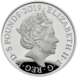 Pre-Owned 2019 UK Tower Of London: Crown Jewels £5 Piedfort Proof Silver Coin - VAT Free
