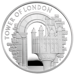 Pre-Owned 2020 Tower of London: The White Tower £5 Piedfort Proof Silver Coin - VAT Free