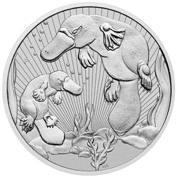 Pre-Owned 2021 Australian Mother and Baby Platypus 2oz Silver Coin - VAT Free