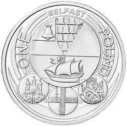 Pre-Owned 2010 UK Capital Cities: Belfast £1 Piedfort Proof Silver Coin - VAT Free