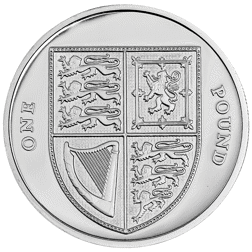 Pre-Owned 2008 UK Royal Shield of Arms £1 Piedfort Proof Silver Coin - VAT Free