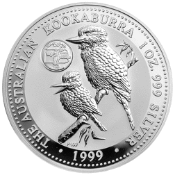 Pre-Owned 1999 Australia Kookaburra Pennsylvania Privy Mark 1oz Silver Coin - VAT Free