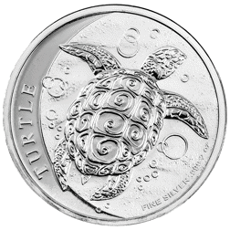 Pre-Owned Niue Hawksbill Turtle 2oz Silver Coin - Mixed Dates - VAT Free