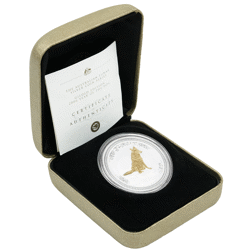 Pre-Owned 2006 Australian Gilded Lunar Dog 1oz Silver Coin - VAT Free