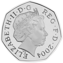 Pre-Owned 2004 UK Anniversary of the 4-Minute Mile 50p Proof Design Silver Coin - VAT Free