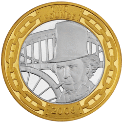 Pre-Owned 2006 UK Brunel The Man £2 Proof Design Silver Coin - VAT Free