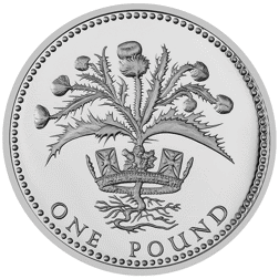 Pre-Owned 1989 UK £1 Piedfort Proof Design Silver Coin - VAT Free