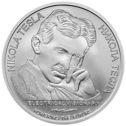 Pre-Owned 2021 Serbia Nikola Tesla 1oz Silver Coin - VAT Free
