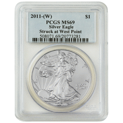 Pre-Owned 2011 USA Eagle 1oz Silver Coin - PCGS Graded MS69 - 508071.69/20773281 - VAT Free