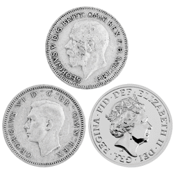 Pre-Owned UK 'The Windsor Silver Sixpence' 3-Coin Collection - VAT Free