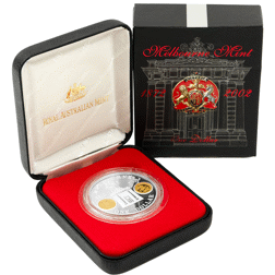 Pre-Owned 2002 Australian Melbourne Mint 130th Anniversary 1oz Proof Silver Coin - VAT Free