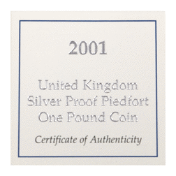 Pre-Owned 2001 UK £1 Piedfort Proof Silver Coin - VAT Free