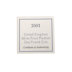Pre-Owned 2001 UK £1 Piedfort Proof Silver Coin - VAT Free