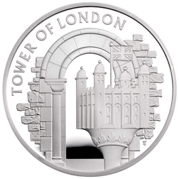 Pre-Owned 2020 Tower of London: The White Tower £5 Proof Silver Coin - VAT Free