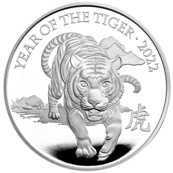 Pre-Owned 2022 UK Lunar Tiger 1oz Proof Silver Coin - VAT Free
