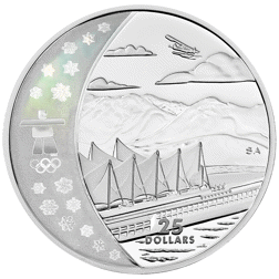 Pre-Owned 2008 Canadian 'Vancouver 2010 Olympics' $25 Proof Silver Coin - VAT Free