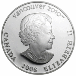 Pre-Owned 2008 Canadian 'Vancouver 2010 Olympics' $25 Proof Silver Coin - VAT Free