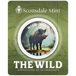 Scottsdale Mint The Wild: Wild Boar Colourised Certi-Lock 1oz Silver Round