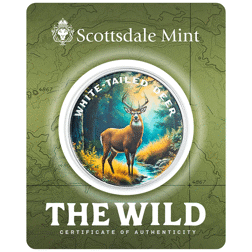 Scottsdale Mint The Wild: White-Tailed Deer Colourised Certi-Lock 1oz Silver Round