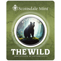 Scottsdale Mint The Wild: Black Bear Colourised Certi-Lock 1oz Silver Round