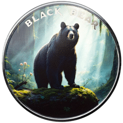 Scottsdale Mint The Wild: Black Bear Colourised Certi-Lock 1oz Silver Round
