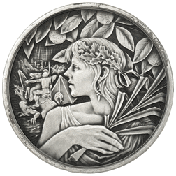 Pre-Owned UK Royal Mint Masterpiece: St George and the Dragon 250g Silver Medal - Damaged Box