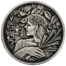 Pre-Owned UK Royal Mint Masterpiece: St George and the Dragon 250g Silver Medal - Damaged Box