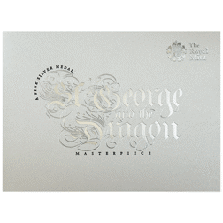 Pre-Owned UK Royal Mint Masterpiece: St George and the Dragon 250g Silver Medal - Damaged Box