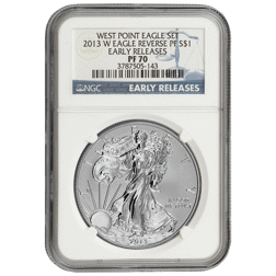 Pre-Owned 2013 USA Eagle 1oz Reverse Proof Silver Coin - NGC Graded PF70 - 3787505-143 - VAT Free