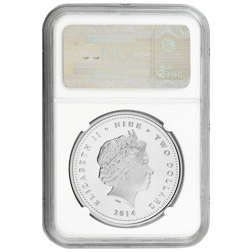 Pre-Owned 2014 Niue Endangered Species: Black Rhinoceros 1oz Proof Silver Coin - NGC Graded PF70 - 3