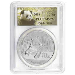 Pre-Owned 2014 Chinese Panda 1oz Silver Coin - PCGS Graded MS69 - 521727.69/28916701 - VAT Free