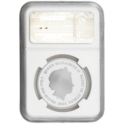 Pre-Owned 2014 Tuvalu Brown Bear Colourised 1/2oz Proof Silver Coin - NGC Graded PF70 - 3918744-032 - VAT Free