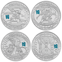 Pre-Owned 2012 UK Countdown to London £5 Proof Silver 4-Coin Collection - Damaged Box - VAT Free