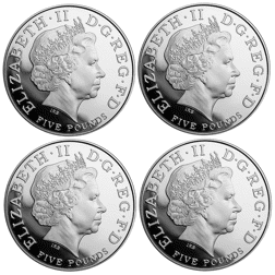 Pre-Owned 2012 UK Countdown to London £5 Proof Silver 4-Coin Collection - Damaged Box - VAT Free