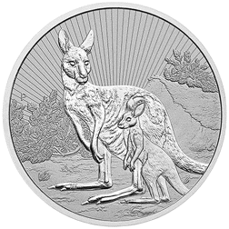 Pre-Owned 2023 Australian Mother and Baby Kangaroo 2oz Silver Coin - VAT Free