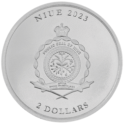 Pre-Owned 2023 Niue Vivat Humanitas 1oz Proof Design Silver Coin - VAT Free