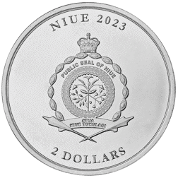 Pre-Owned 2023 Niue Vivat Humanitas 1oz Proof Design Silver Coin - VAT Free