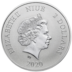 Pre-Owned 2020 Niue Yellow Snake Dragon 1oz Silver Coin - VAT Free