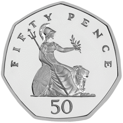 Pre-Owned 1997 UK 50p Piedfort Proof Design Silver Coin - VAT Free