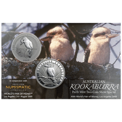 Pre-Owned 2008- 2009 Australia Kookaburra 1oz Silver 2-Coin Set - Carded - VAT Free