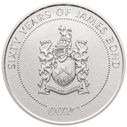 Pre-Owned 2022 Tuvalu Sixty Years of James Bond 007 1oz Silver Coin - VAT Free