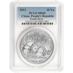 Pre-Owned 2013 Chinese Panda 1oz Silver Coin - PCGS Graded MS69 - 516255.69/28851481 - VAT Free