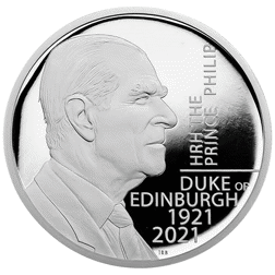 Pre-Owned 2021 UK Prince Philip Duke of Edinburgh 2oz Proof Silver Coin - VAT Free