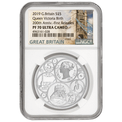 Pre-Owned 2019 UK 200th Anniversary Queen Victoria £5 Proof Silver Coin - NGC Graded PF70 - 4963161-