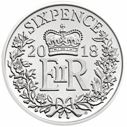 Pre-Owned 2018 UK Christmas Sixpence Silver Coin - Carded - VAT Free