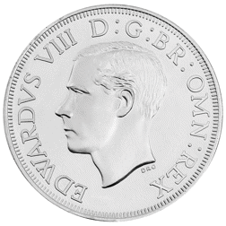 Pre-Owned 1937 UK 1 Crown - Wreath Pattern Silver Coin - VAT Free